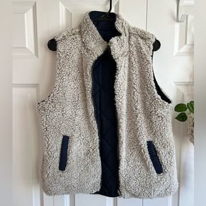 Quilted Puffy Reversible Sherpa Vest by Francesca's